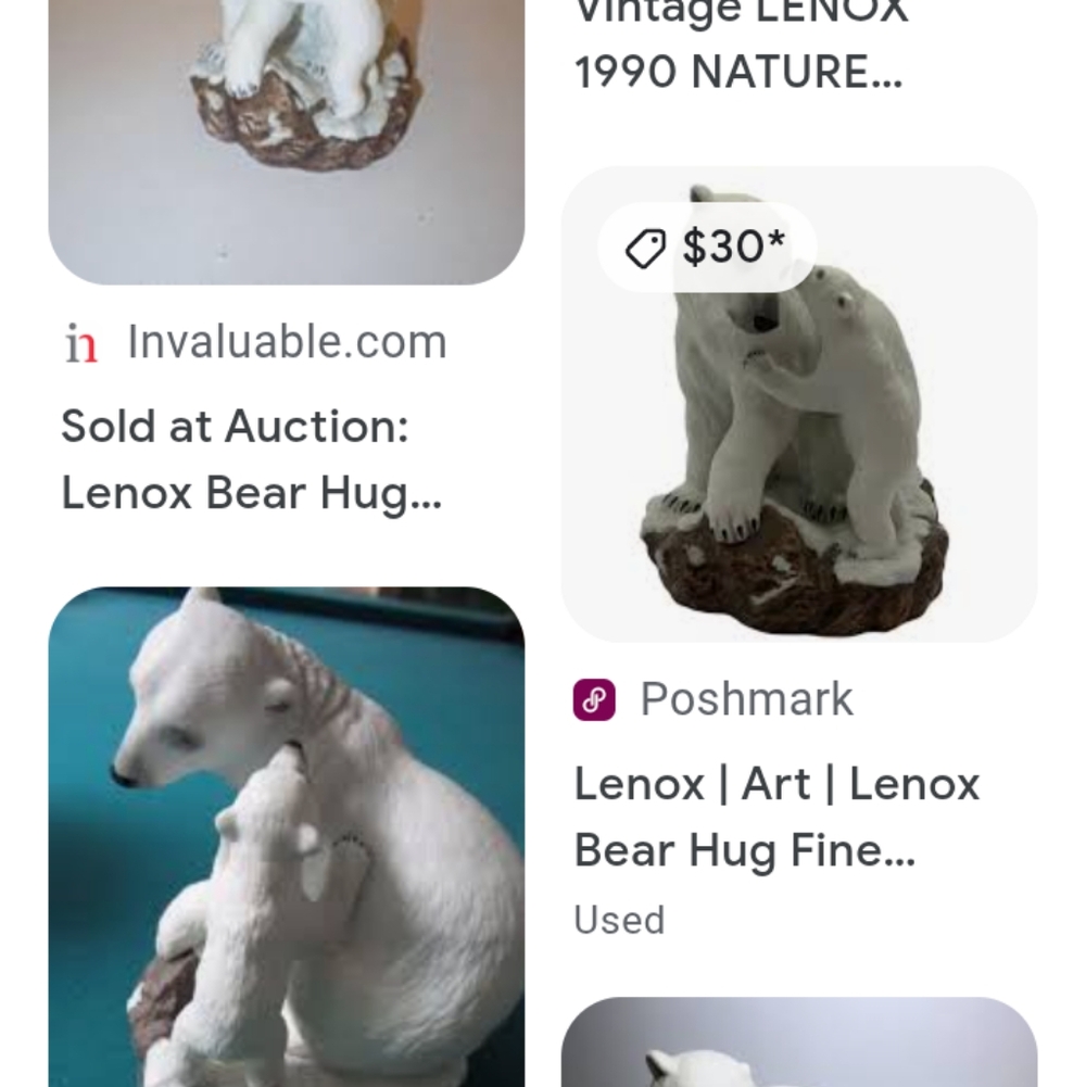 Polar Bear Figurine nature gentle majesty bear hug fine porcelain lenox 1990 - Picture 8 of 8